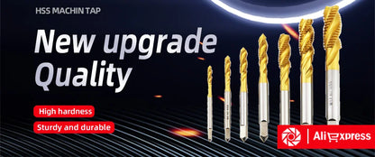 SIQICNC Rechtsgewindebohrer HSS Maschinenstecker Gewindebohrer Metrisches Gewindebohrer Bohrgewindewerkzeug M2 M3 M4 M6 M7 M8 M10 M12 M14 Handwerkzeuge