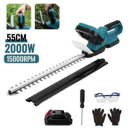 2000 W Elektrische Heckenschere 15000 RPM Rasenmäher Garten Landschaftsbau Heckenschere Trimmer Werkzeug Für Makita 18 V Batterie pin