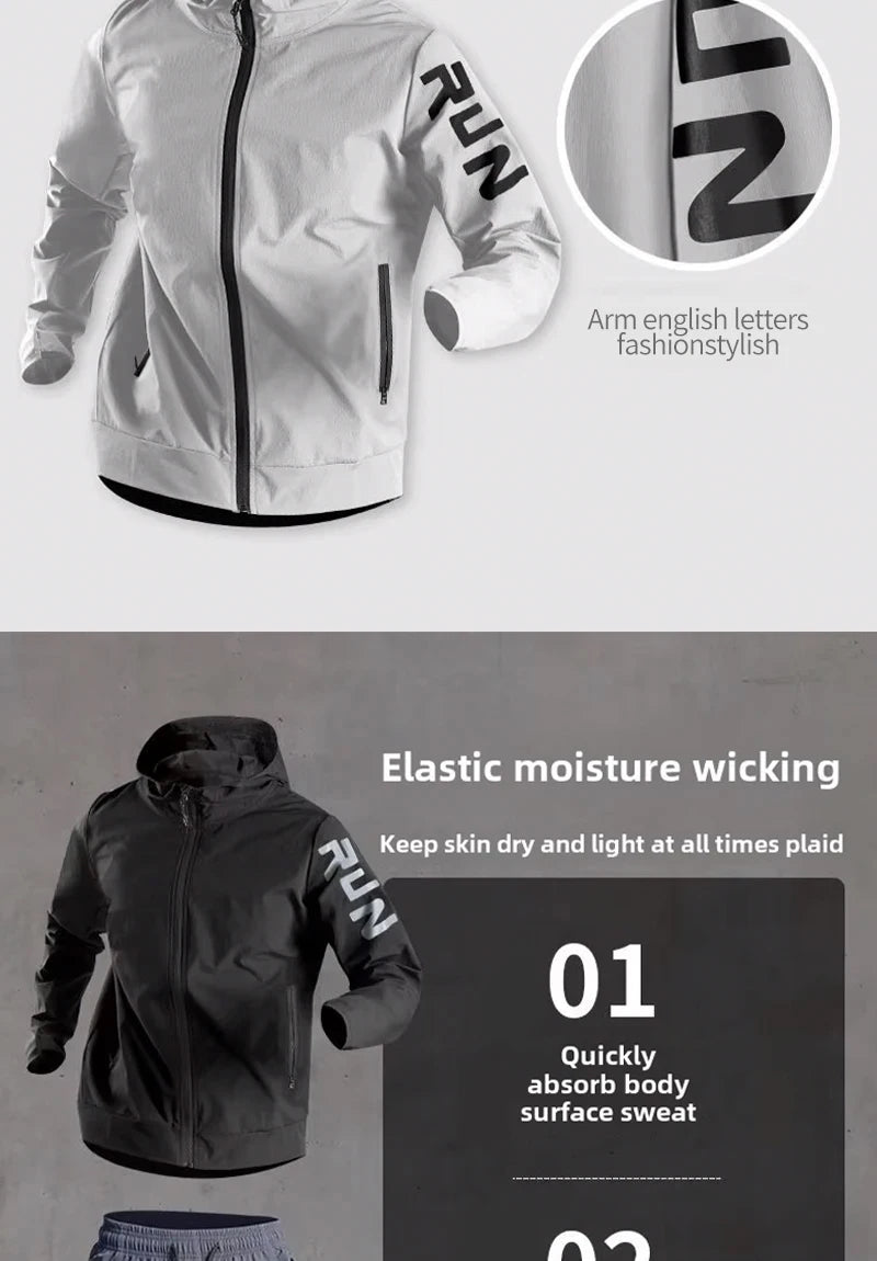 Men's Sportswear Set Quick-Dry Running Clothes Fitness Wear Morning Run Clothing Spring Autumn Basketball Training Jacket.
