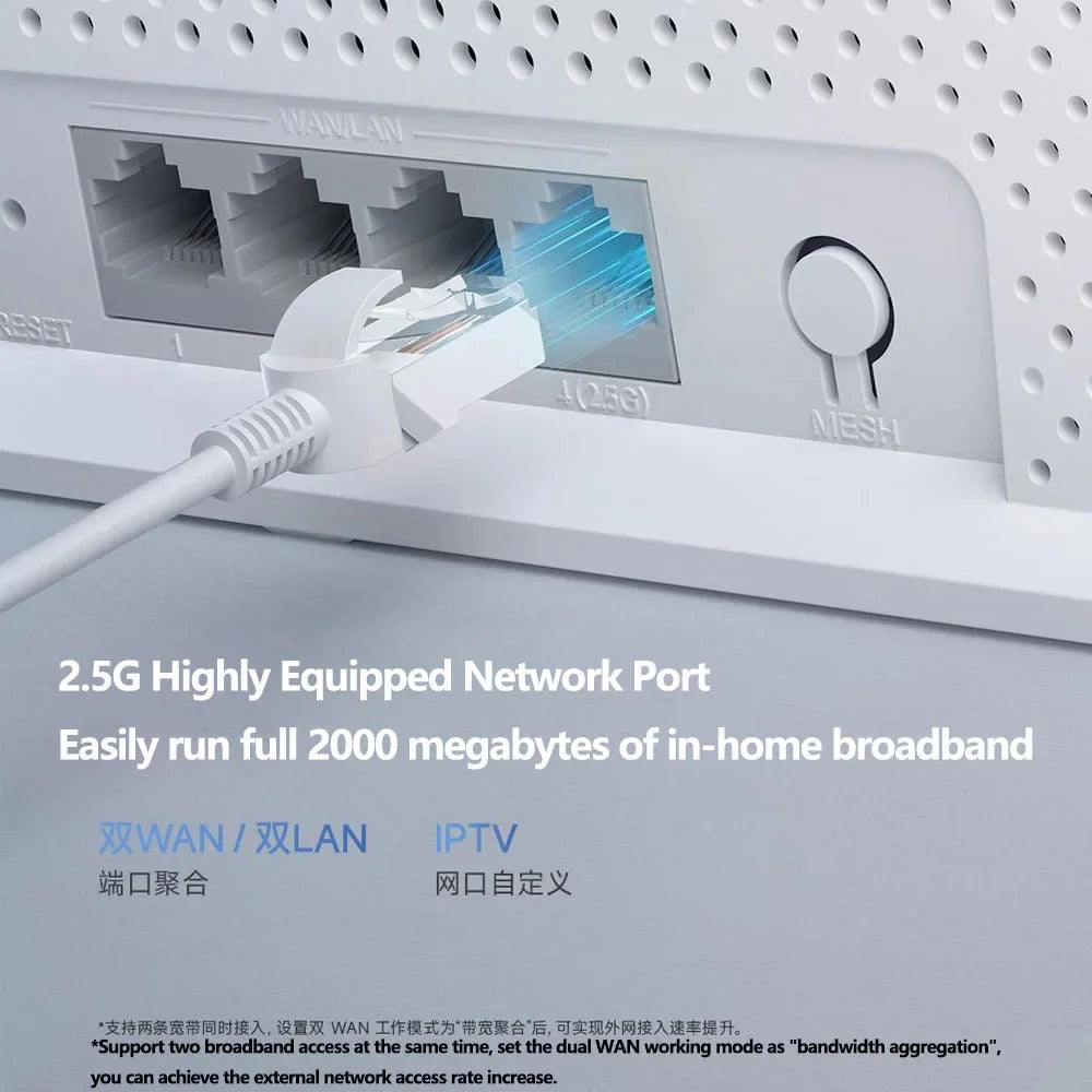 Xiaomi Router BE5000 2.5G Wifi 7 Wiress Router Mesh Group 2.4GHz 5GHz MLO Dual Band Works with Xiaomi mijia mihome App Network.