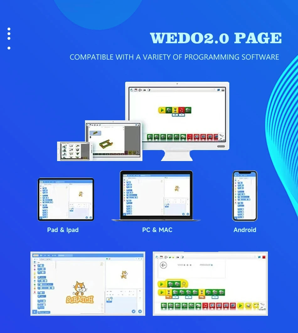 NEW 280PCS Parts WeDo 2.0 Robotics Construction Core Set Building Blocks Compatible with 45300 Scratch 3.0 Educational DIY Toys.