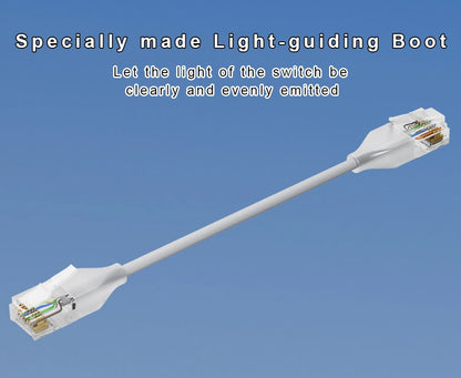 COMNEN 24 Pack Ethernet Lighting Patch Cable Flexiable Slim Cat6a 10G POE LAN Cable  for Switch Ps5 Router Xbox Computer.