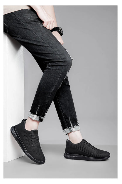 Men Big Size 37-47 Breathable Mesh Elevator Sport Shoes Soft Comfortable 6cm Hidden Heels Height Increasing Sneakes Lift Casual
