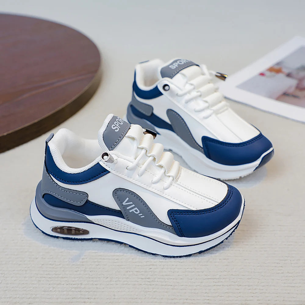 Teenager Kid's Sneakers For Autumn PU Leather Waterproof Children's Sport Shoes Trend Fashion Outdoor Running Shoes For Boys.