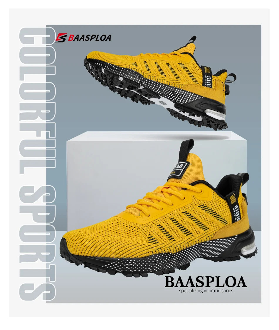 Men's Running Shoes Baasploa Male Sneakers Shoes Breathable Mesh Outdoor Grass Walking Gym Shoes For Men Plus Size 41-50.
