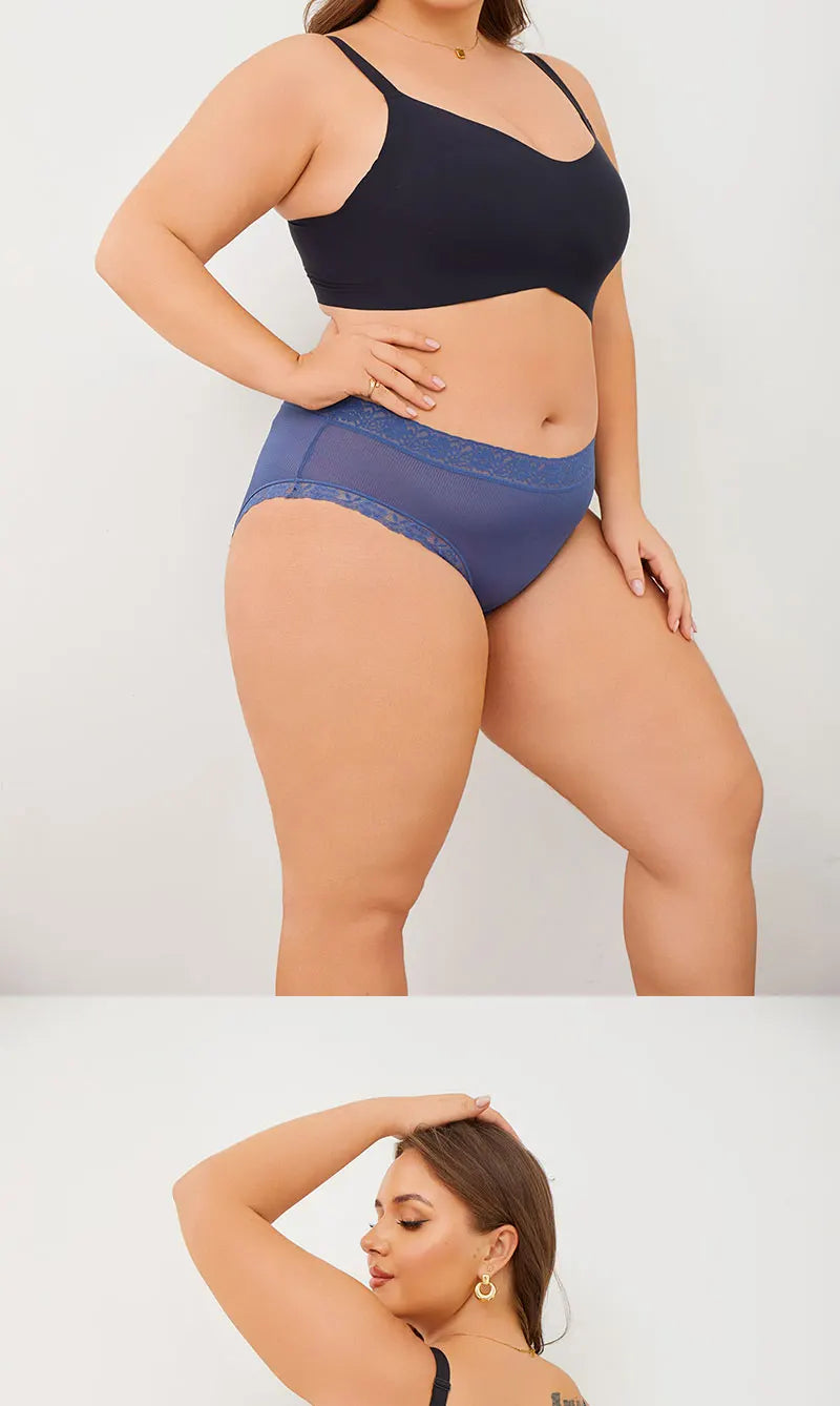 5Pcs Sexy Ice Silk Briefs Large Size Underwear 0XL-4XL Panty Women's Seamless Underwears 8 Solid Color Breathable Underpants.