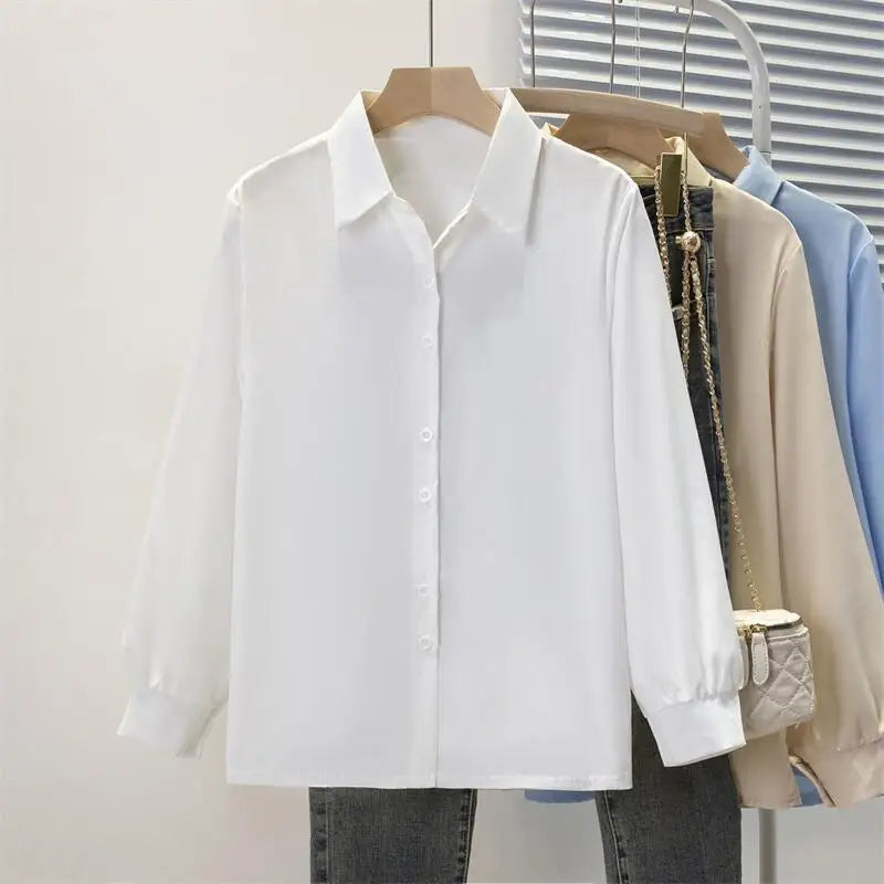 Spring Autumn Casual Chiffon Shirt Women Shirts Fashion Female Long Sleeve Loose Solid Blouse Tops Office Lady Shirts.