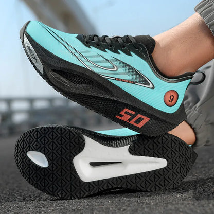 Men's Sports Shoes Cushioning Non-Slip Flat Wear Resistant Sneakers Mesh Breathable Platform Soft Running Shoes for Man.