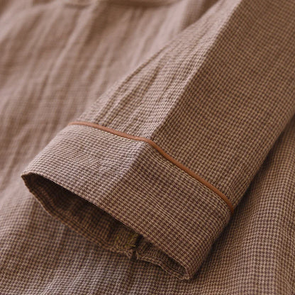 2025 New Spring Couple's Pajama Set 100% Cotton Long Sleeve Long Pants Two Piece Set for Men and Women's Home Furnishings.