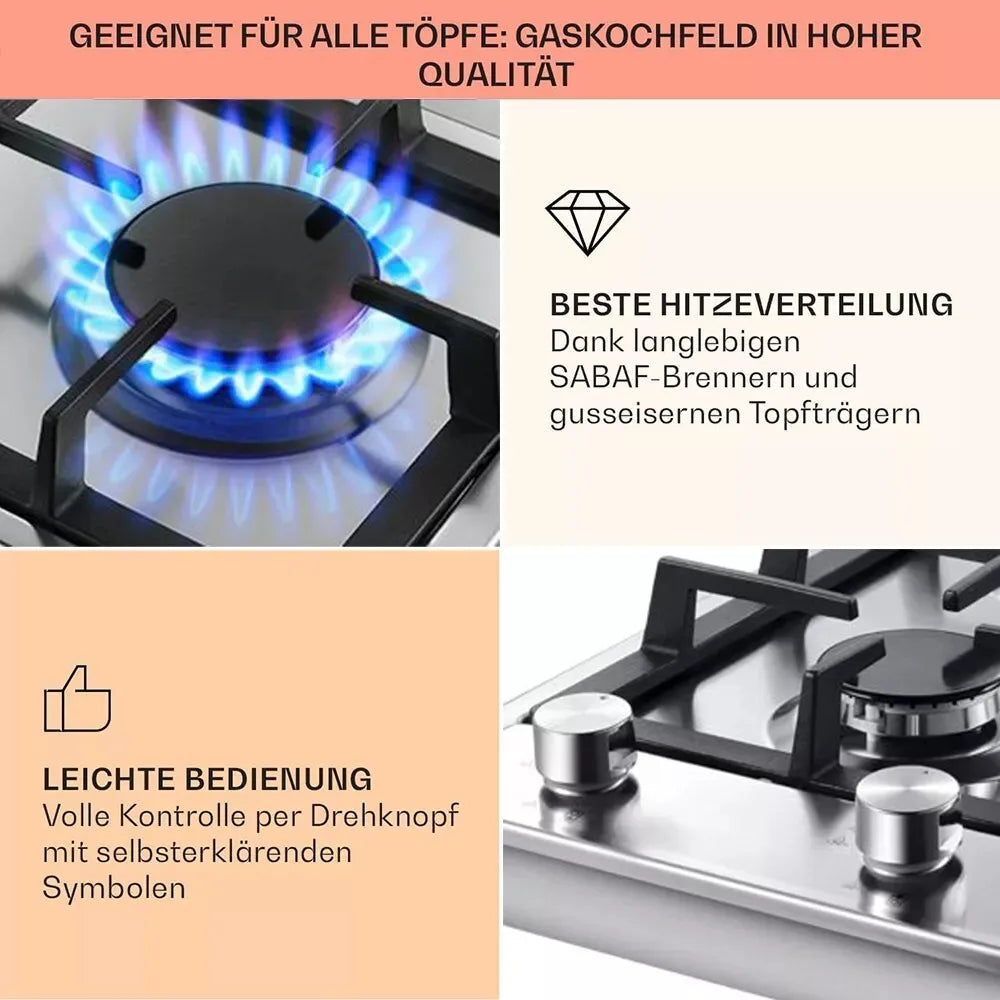 TopStrong  2-burner Stainless Steel with Automatic Flame Protection, Natural Gas Propane Built-in Gas Hob YYEUGCT-S02.
