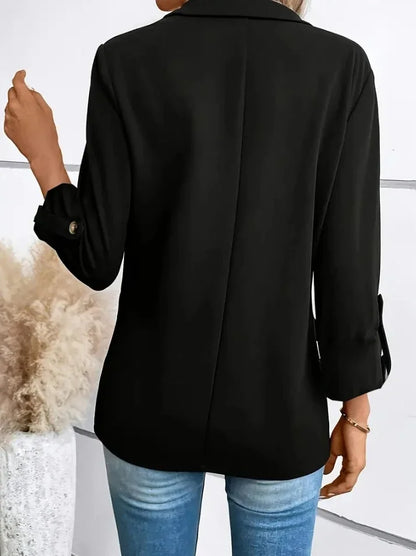 Frauen S-2XL Größe Pendler Neue Stil Langarm Mantel Mode Strickjacke Kleinen Anzug Elegante Einfarbig Casual frauen Anzug tops