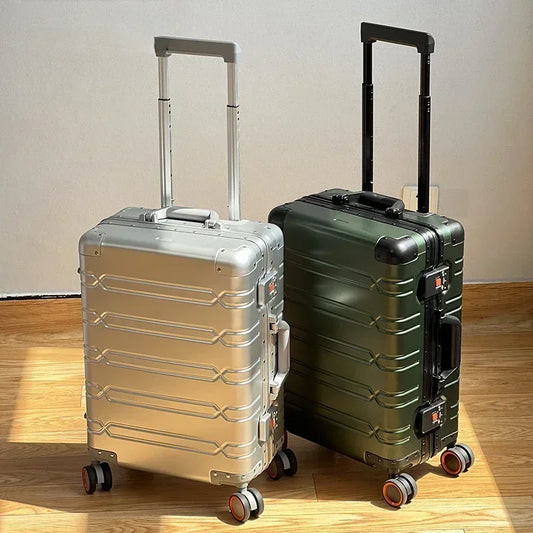 Trolley-Koffer mit großer Kapazität, Reisetasche, Reise-Koffer aus Aluminium-Magnesium-Legierung, Business-Rollgepäck.