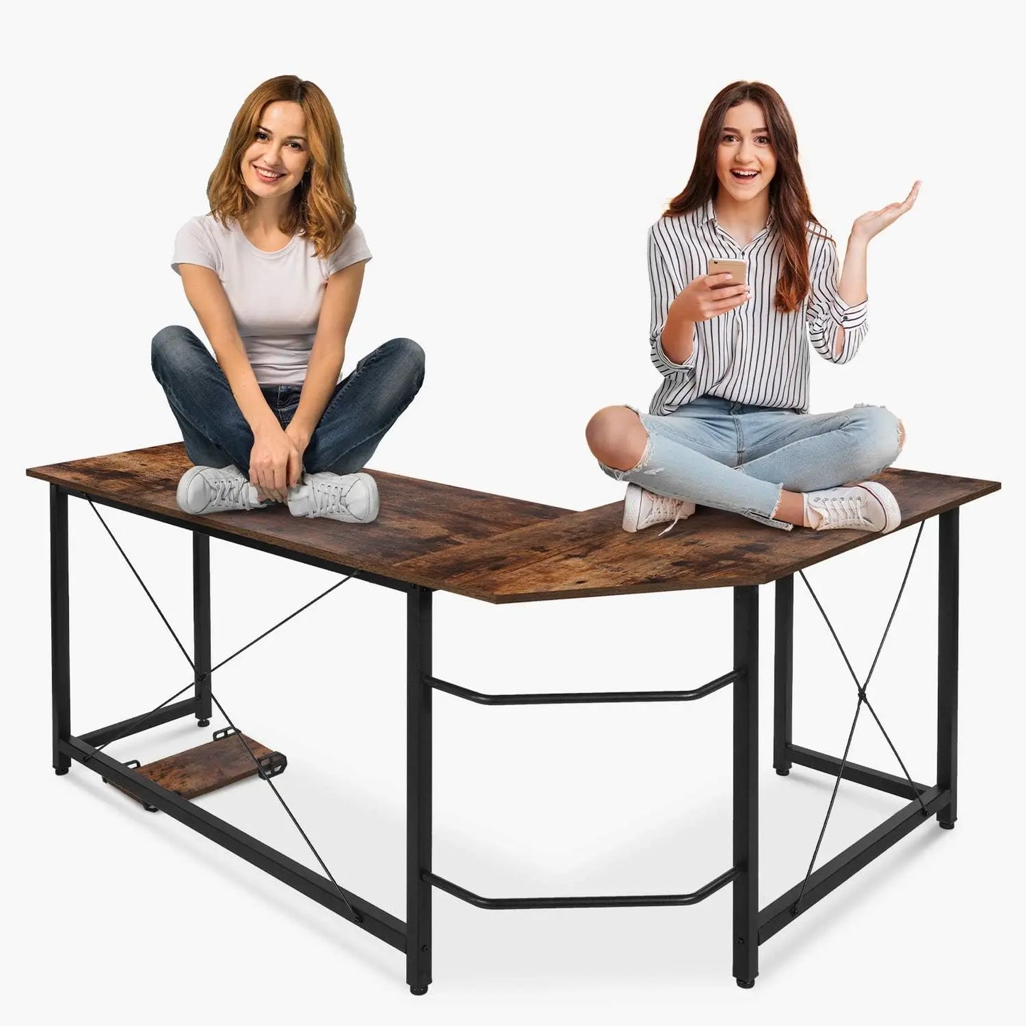 L-förmiger Schreibtisch, Computer-Eckschreibtisch, PC-Gaming-Schreibtisch, Tisch, Büro, Arbeitsplatz, 167 x 120 x 75 cm