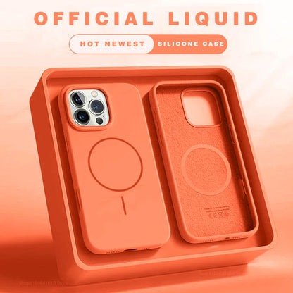 Magnetic Phone Case For iPhone 15 14 16 Plus 11 12 13 17 Pro Max Shockproof Silicone Cover Magsafe Wireless Charge Phone Cases.