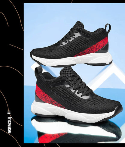 Fashion Men Sneakers Elevator Shoes Men Breathable Mesh Shoes Sports Casual Board Shoes Men's Hidden Inner Heightening Shoes 8cm.