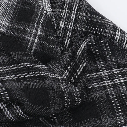 Goth Dark Punk Grunge Irregular Hem Short Skirts Women Streetwear Mall Gothic Plaid Pleated Mini Skirt Y2K Fashion Alt Bottoms.