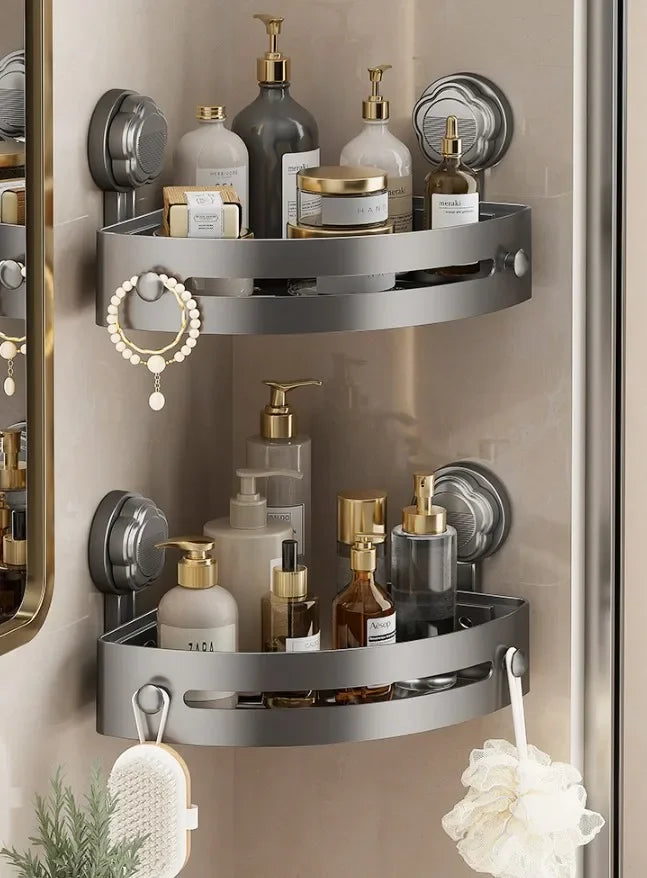 Waschraum-Saugnapf ohne Stanzen, dreieckiges Lagerregal, Badezimmer, Toilette, Ecke, Handtuch, Duschgel, Lagerregal