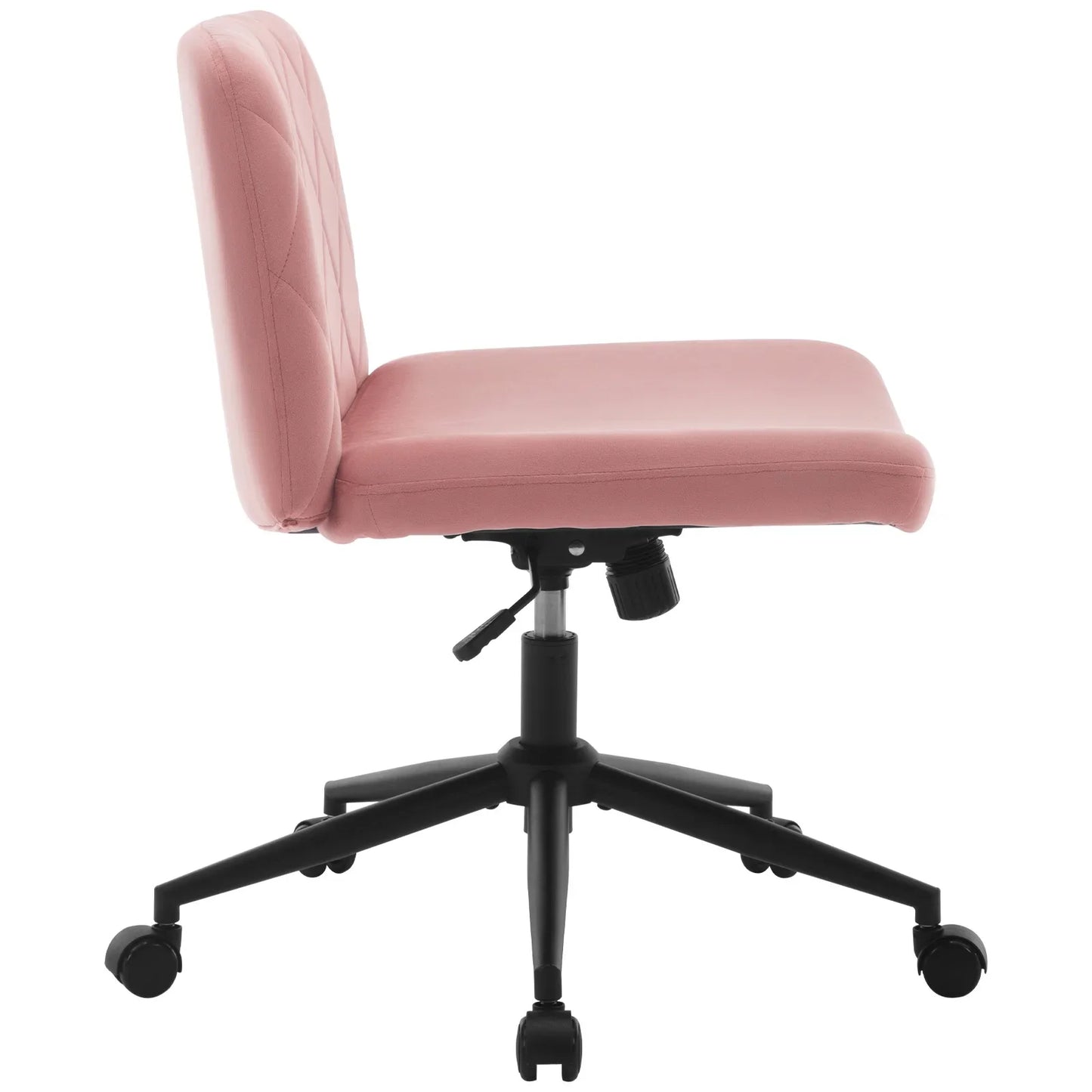 WOLTU Ergonomischer Bürostuhl aus Samt, drehbarer Rollenstuhl, Rückenlehne, gekreuzte Beine, neigbarer, höhenverstellbarer Schminkstuhl