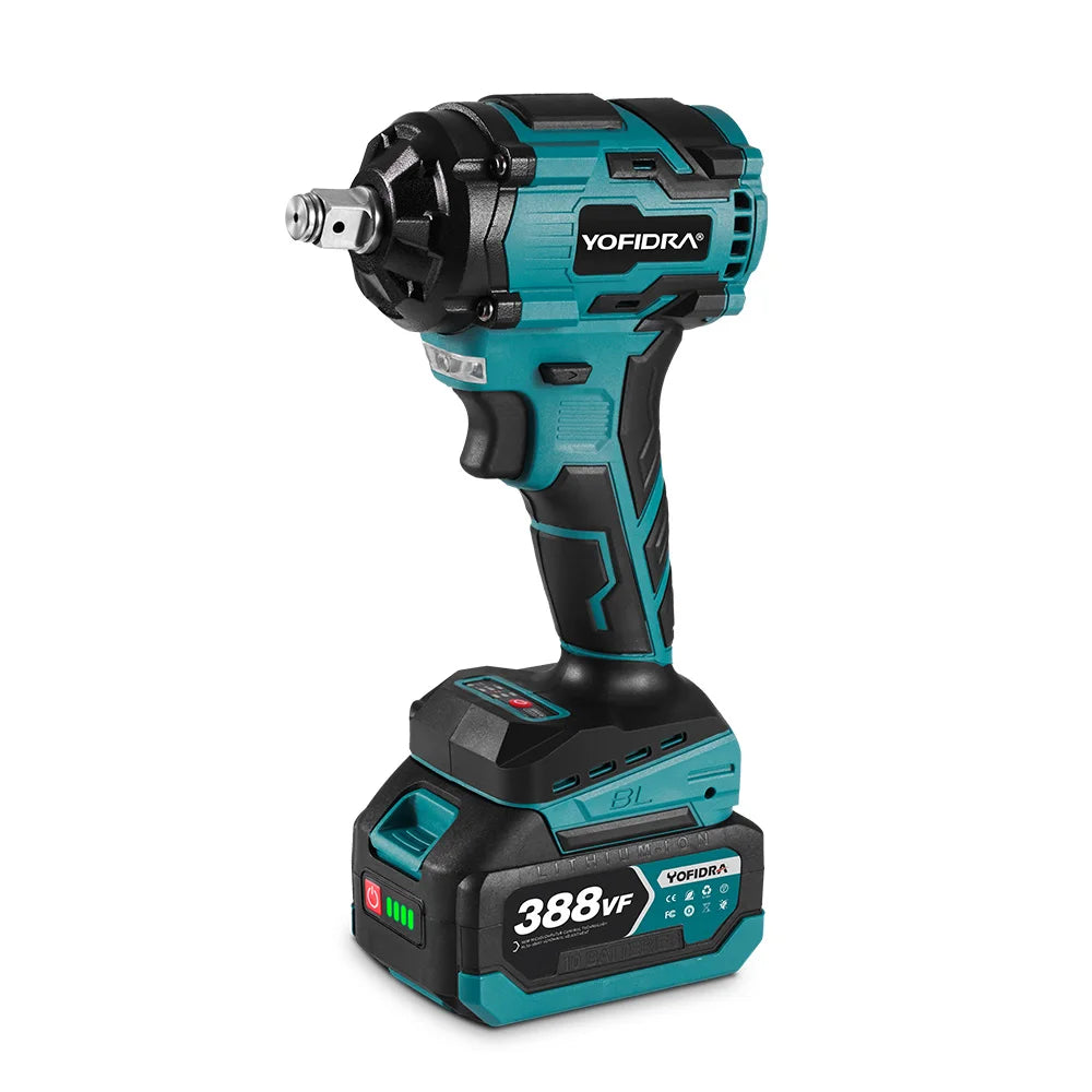 YOFIDRA 1/2 "1000N.M Bürstenlosen Elektrischen Schlagschrauber Handheld Cordless Auto Schraubendreher Bohrer Steckschlüssel Set Für Makita Batterie Pin