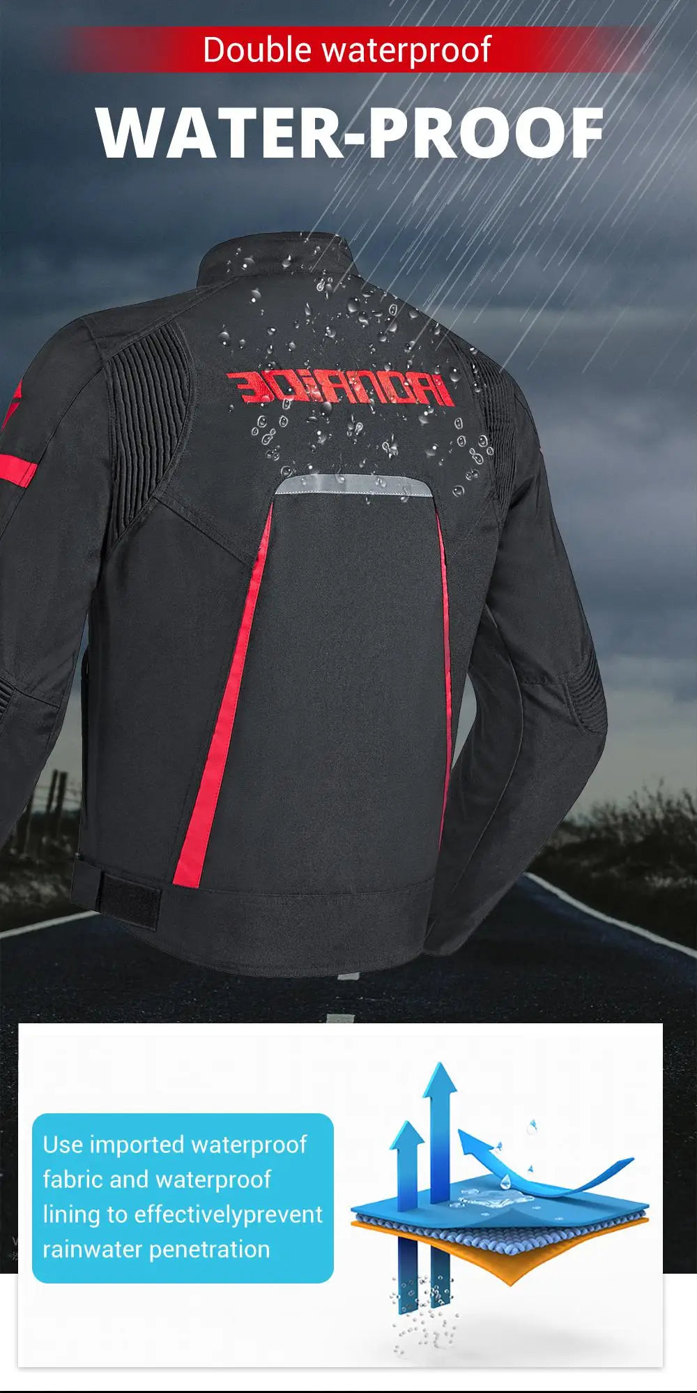 Motorcycle Jacket Waterproof Motorcross Jacket Pants Moto Jacket Windproof Riding Motorbike Clothes With Protective Gear M-3XL.