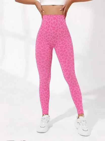 Women Leopard V Waist Leggings Semaless Slim Leggings Stretch High Waist Hip Liftting Sexy Yoga Tights Gym Running Sports Pants.