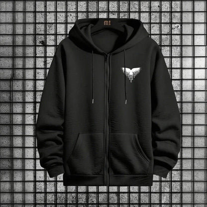 Ancient Viking Raven Print Hoodie Sweatpants Autumn Winter Daily Casual Sporty Jogger Set Urban Fashion Men's Zipper Tracksuit.