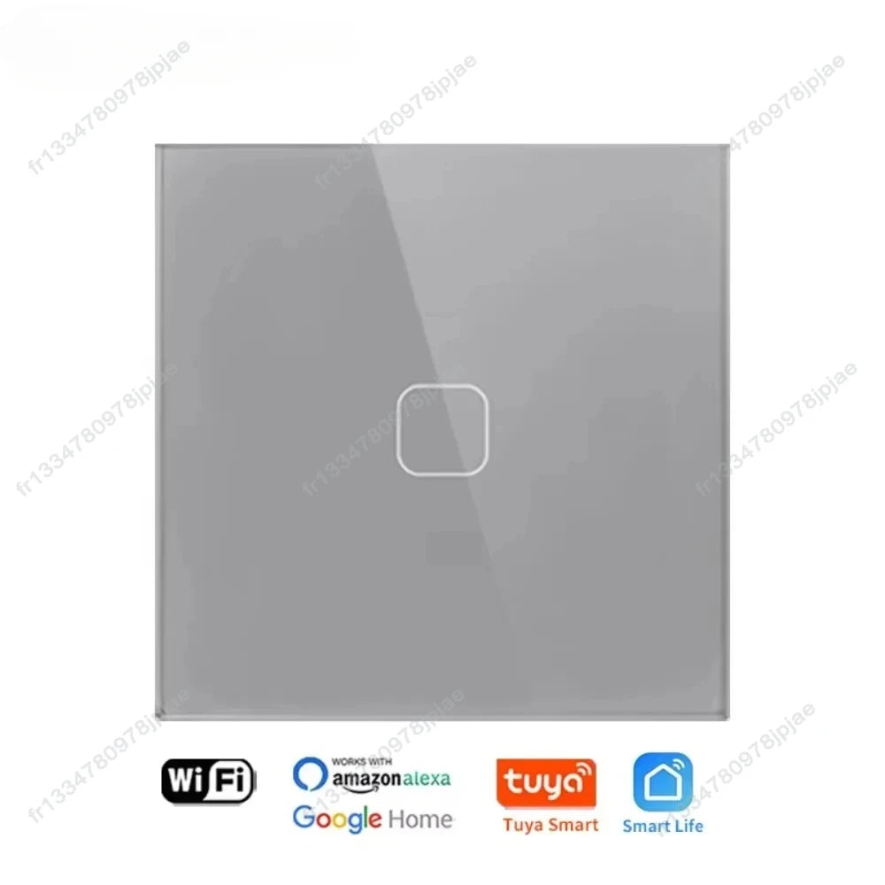 Smart Switch ohne Neutralleiter 1 2 3 4 Gang Wifi Wandleuchte Touch-Schalter Eu 220 V Tuya Smart Home unterstützt Alexa Google Home.