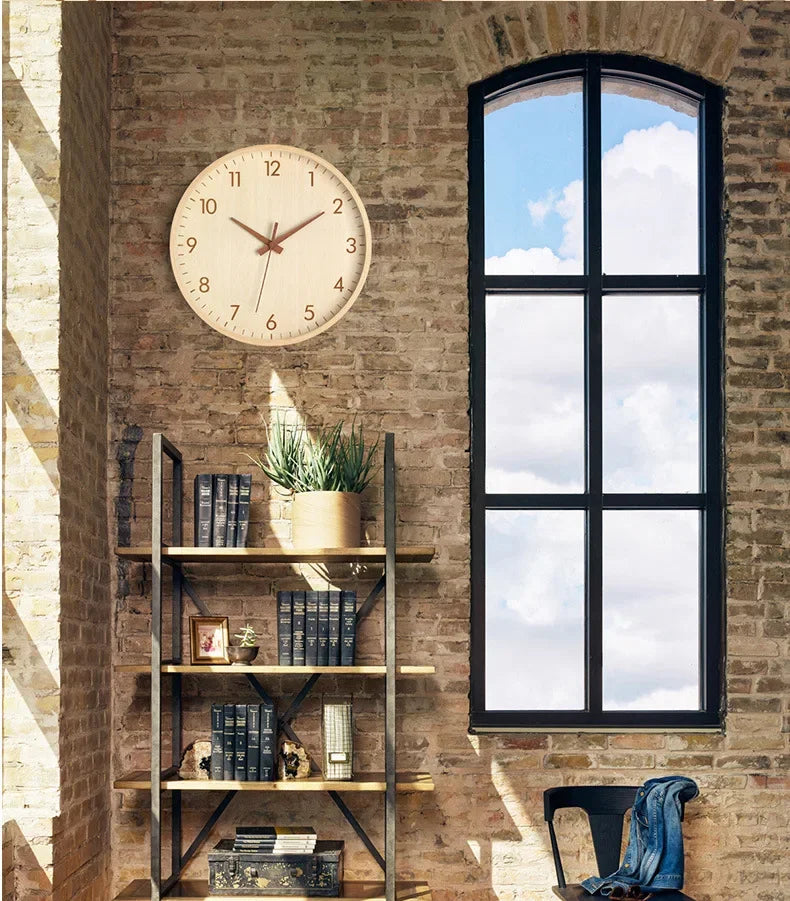 Wanduhr Wohnzimmer Zuhause Wandbehang Massivholz moderne einfache Uhr mittelalterliche Uhr Log Schlafzimmer Dekoration