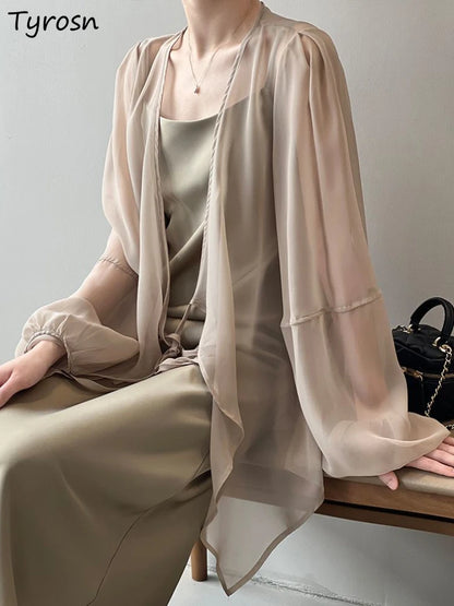Jacken Frauen Elegante Sommer Sun-proof Zarte Mode Täglichen Lose Einfache Feste Alle-spiel Grundlegende Stilvolle Koreanische stil Puff Hülse