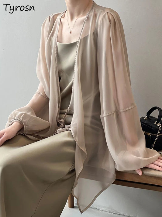 Jacken Frauen Elegante Sommer Sun-proof Zarte Mode Täglichen Lose Einfache Feste Alle-spiel Grundlegende Stilvolle Koreanische stil Puff Hülse
