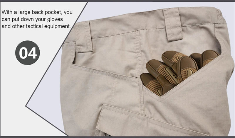 Tactical Cargo Pants Men Outdoor Waterproof SWAT Combat Military Camouflage Trousers Casual Multi Pocket Male Work Joggers.