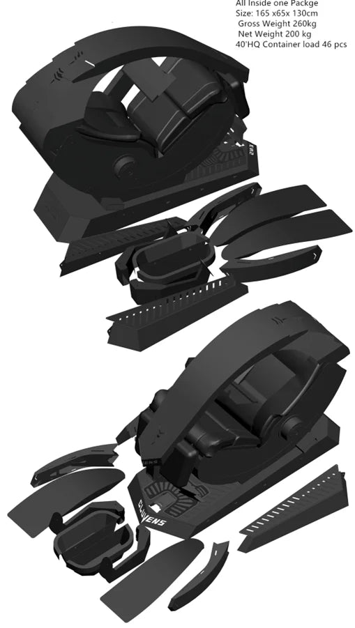 Manticore Zero Gravity Liegestuhl aus echtem Leder, Cockpit-Option, Memory-Schaum mit Massageunterstützung, mehrere Monitore