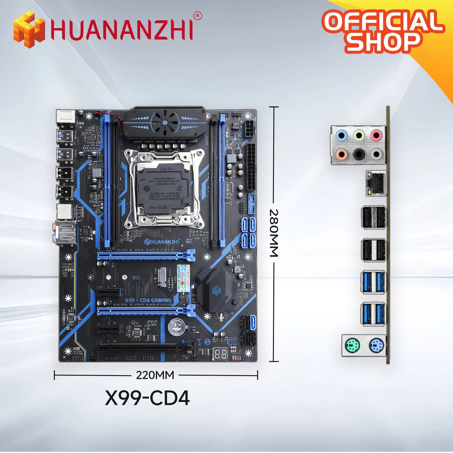 HUANANZHI X99 CD4 Motherboard Support LGA 2011-3 Intel Xeon E5 V3 V4 DDR4 RECC NON-ECC Memory with TPM 2.0 for Desktop Computer.