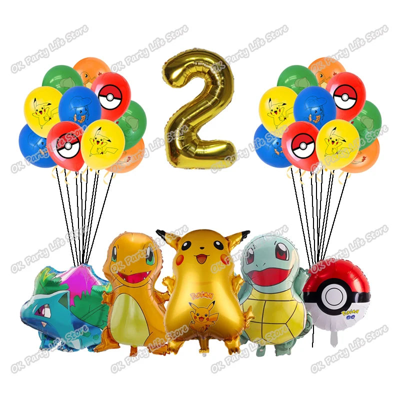 Pokemon Geburtstag Party Dekoration Pikachu Blitz Neue Ballon Set Kid Event Liefert Einweg Geschirr Banner Maske Hintergrund.