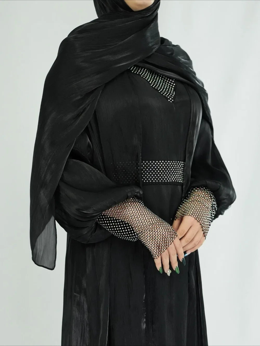 Party Dresses 3 Piece Set for Women Muslim Abaya with Scarf Long Cardigan Robe Vestidos Sashes Dubai Abayas Eid Ramadan Jalabiya.