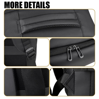 Urban Commuting Herren-Business-Rucksack mit großem Fassungsvermögen, wasserdicht, für Reisen, Boarding, Laptop, Geschäftsreise, Rucksack für Damen, erweiterbar, Familienreisen.