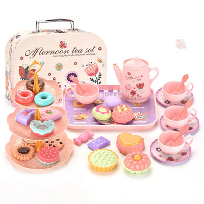 DIY Simulation Tea Food Cake Set Play House Kitchen Afternoon Tea Game Toys Gifts Pretend Play Toy For Children Kids Girls Gift.