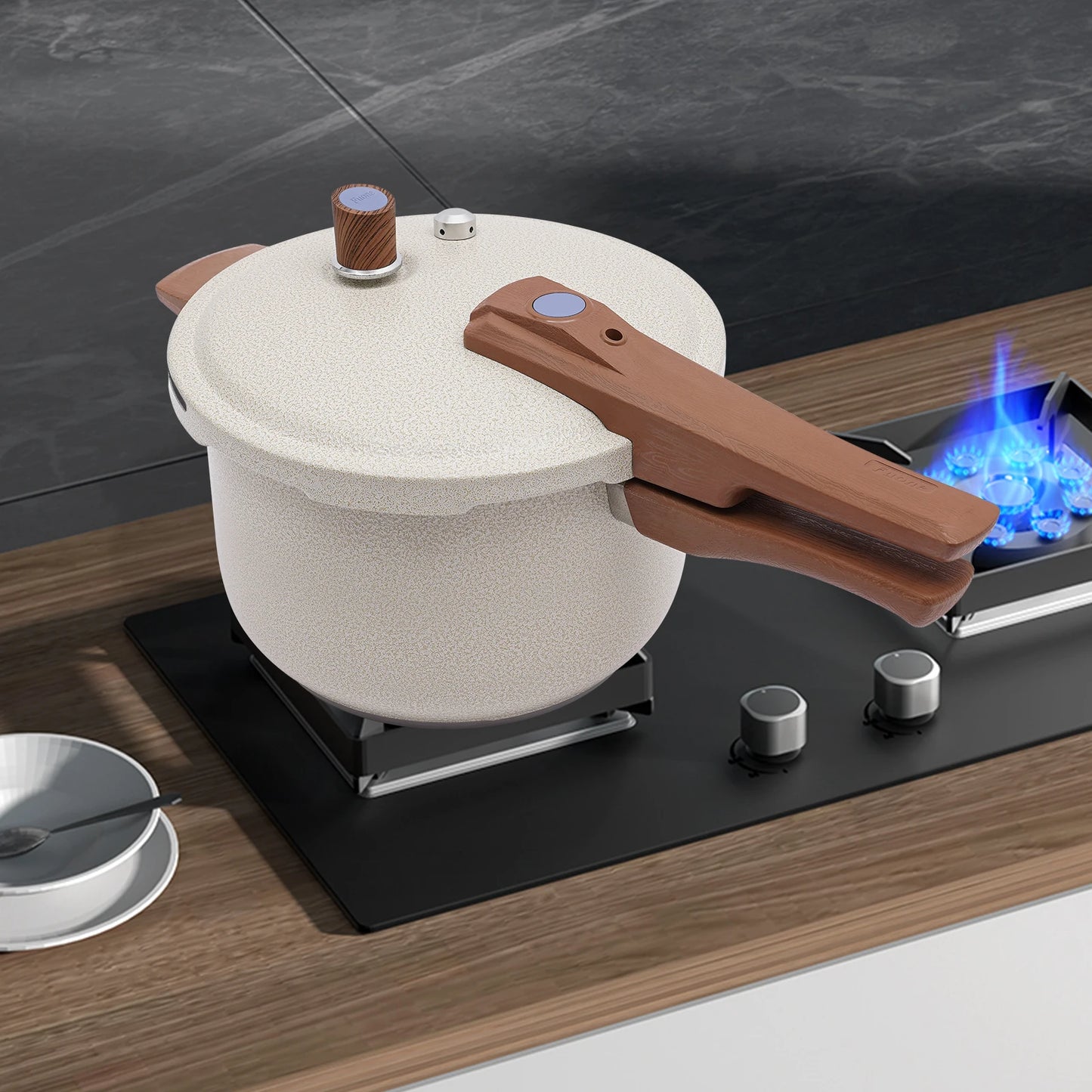 7L 24cm 80kPa Stainless Steel Pressure Cooker Beige Pressure Cooker For Cooking Kitchen Pot For Homes Fast Restaurants Hotels