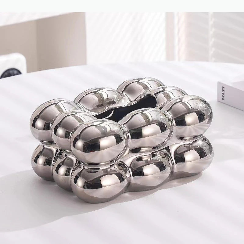 Ceramic Tissue Box Candy Drawer Napkin Paper Drawer Tray Household Storage Dining Table Tissue Box.