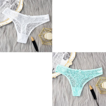 2 Pcs/Set Hot Sale Panties Women Sexy G String Lace Lingerie For Women Fashion Low Waist Thongs Soft Intimate Lady Underwear.