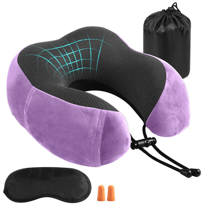 Memory Foam U-shaped Neck Pillow Neck Cushion Soft Neckrest Pad  Portable Travel Pillow Cervical Healthcare Massage Neck Pillow.