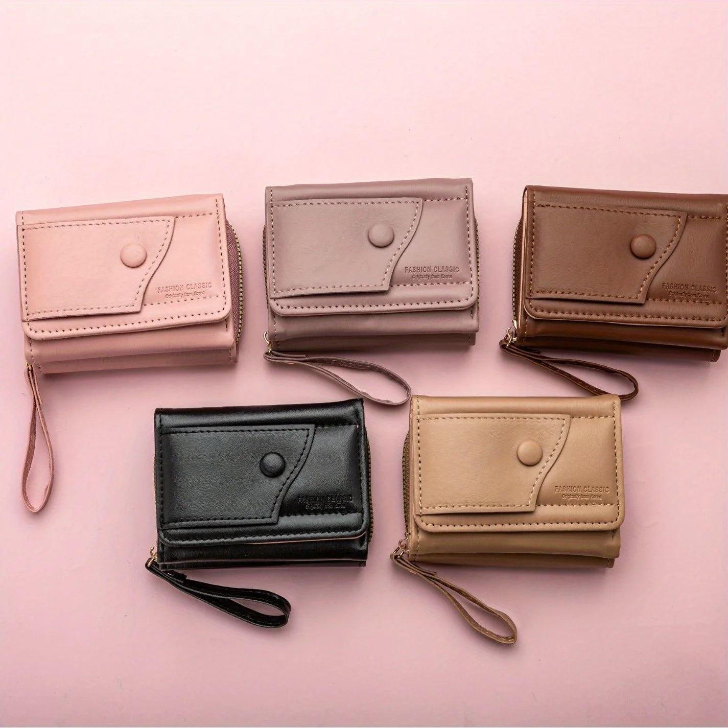 Zipper Wallet, Tower Buckle Zero Wallet, Women's Short Handheld Bag,Mini Travel Storage Bag,Solid Color Simple Versatile Fashion.