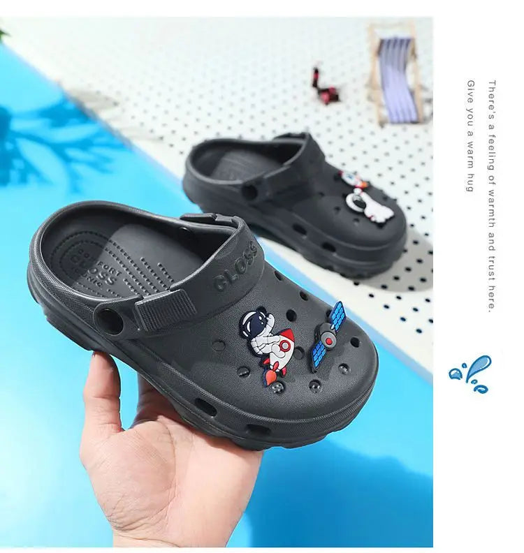 3-12y Kids Mules & Clogs Summer Boys Girls Sandals Cartoon 6 Colors Non-slip Comfortable Beach Slippers Children Garden Shoes 24