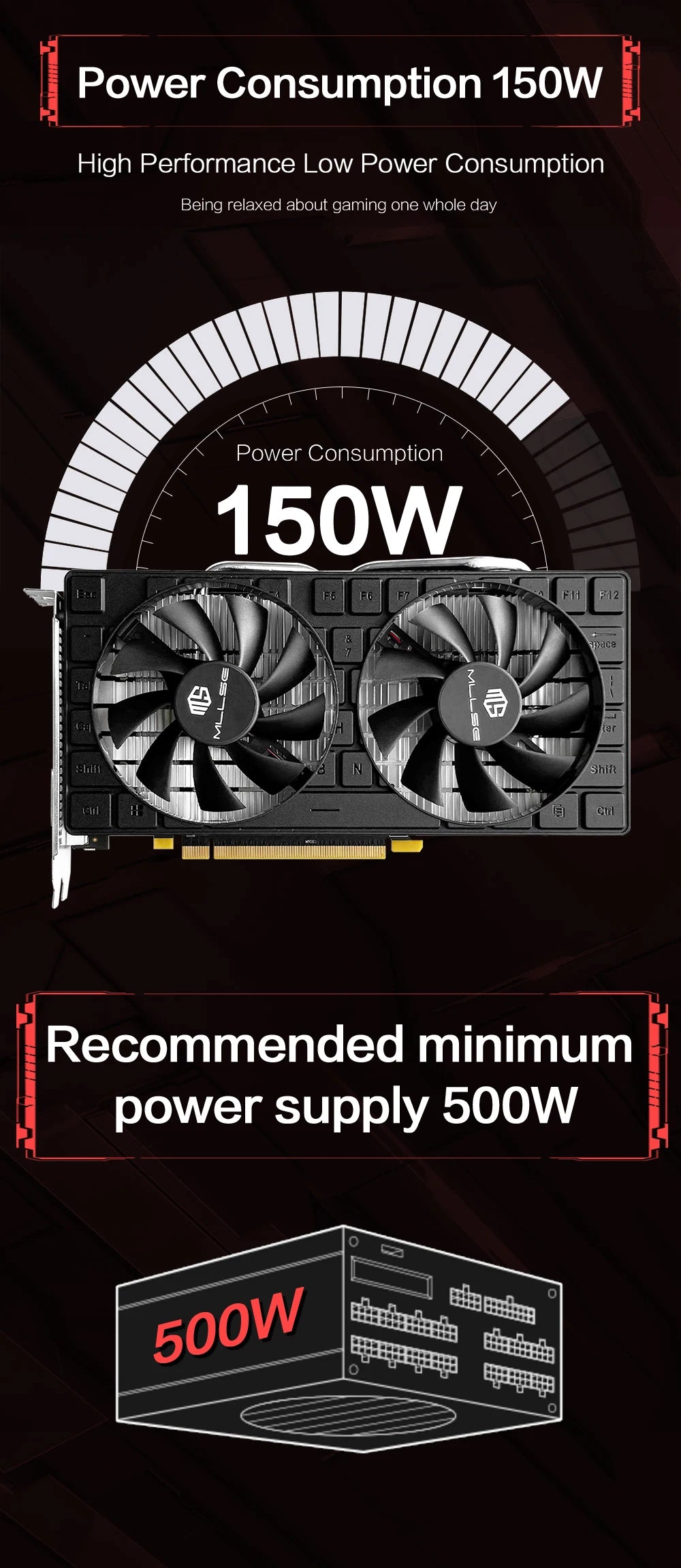 MLLSE AMD RX 580 8GB 2048SP GDDR5 256Bit Gaming Graphics Card 6Pin PCI Express 3.0 ×16 Game Radeon GPU rx580 8g.