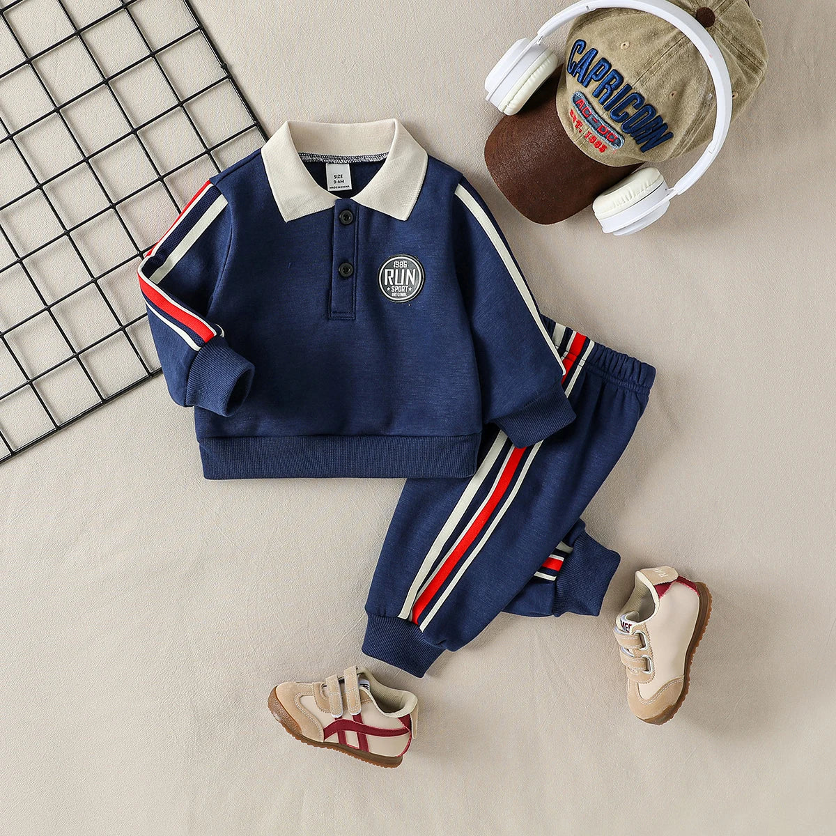 2Pcs 2025 New Style Autumn Winter Baby Boys Long Sleeve Sweatshirt &Pant Casual Sports Suit Western Fashion Clothes Set For 1-3Y.