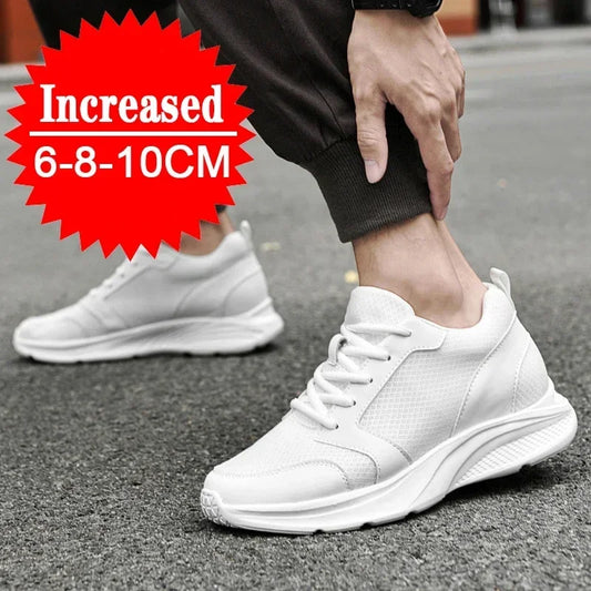 Männer Aufzug Schuhe Höhe Erhöhen Turnschuhe Schuhe für Männer 10 cm Sport Casual Schuhe Unsichtbare Innere Erhöhung 8 cm Weiße Schuhe