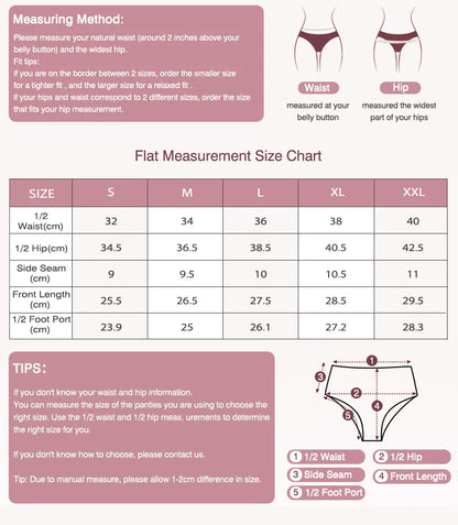 Menstrual Panties Bamboo Fiber Reusable Breathable 4-Layer Leakproof Protection Period Underwear Fast Absorbent.