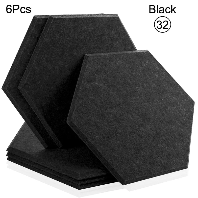 Sound Absorbing Wall Panels Hexagon 6 Pcs Bedroom Acoustic Insulation Sound-absorbing Panels Decor Acoustic Absorption Panel