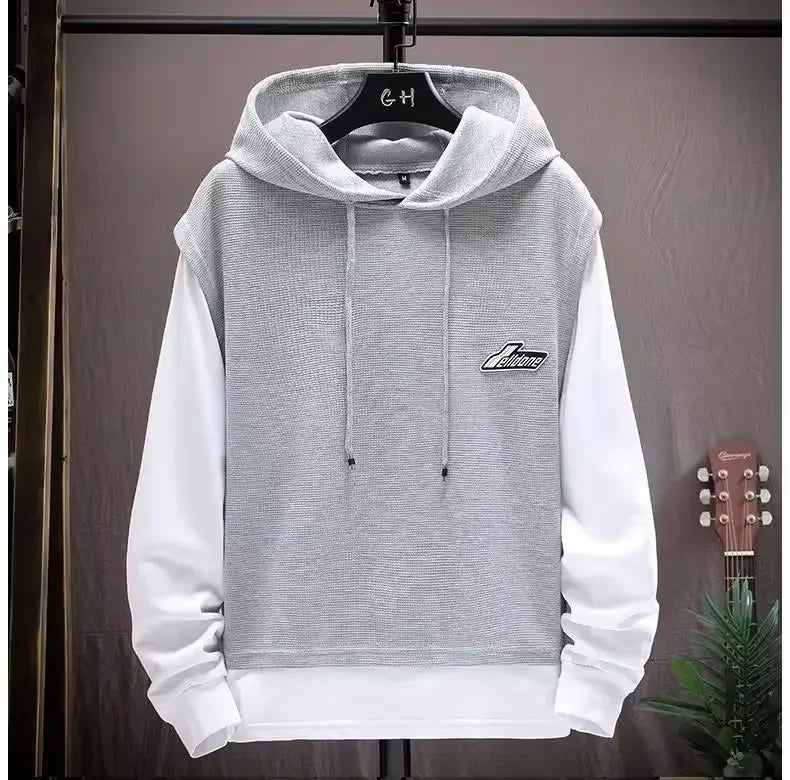 Men's Hoodie Long Sleeve Sportswear Set Casual Print Color Block Two-Piece Spring Autumn Fashionable Sweatshirt And Pants.