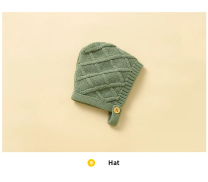 White Baby Girl Rompers Clothes Winter Long Sleeve Knitted Newborn Infant Boy Jumpsuits Hats Outfits Sets 0-18m Toddler Playsuit